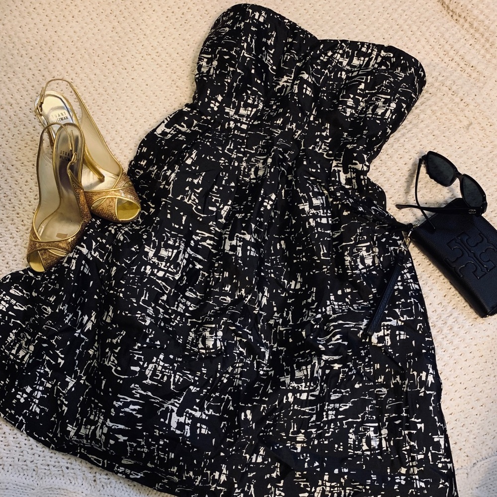 J.CREW Classic Black & White Sweetheart Dress
